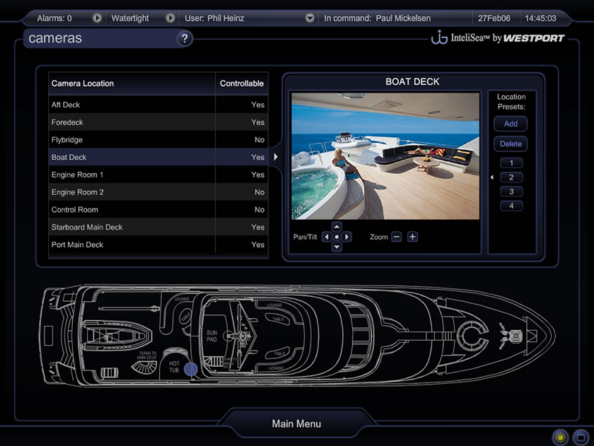 InteliSea Cameras Screen Image