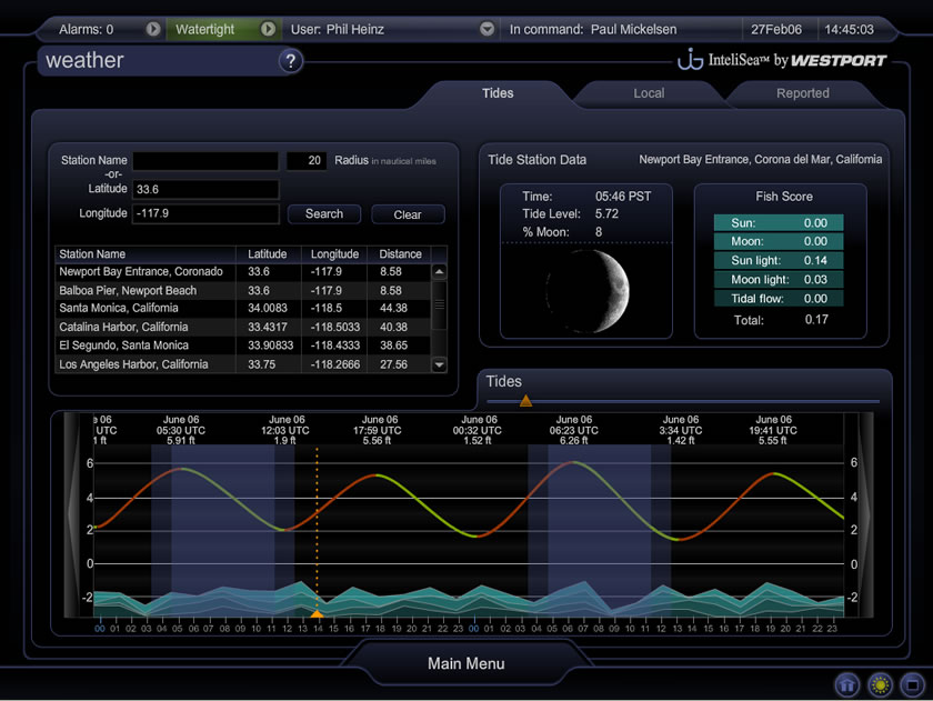 InteliSea Weather Screen Image